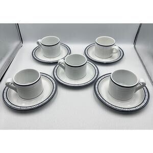 LYNGBY by Dansk Designs Bistro Flat Cup and Saucer 10pc Set